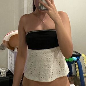 Black and white tube top